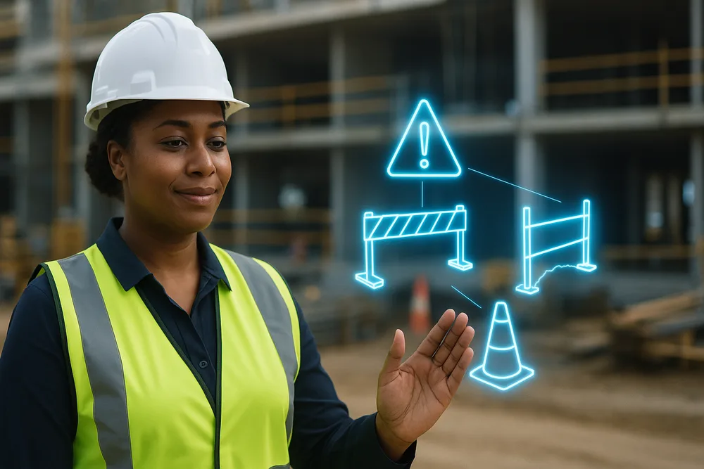 Construction-site hazards XR training